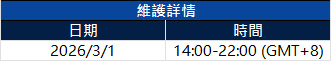 服務器升級維護通知