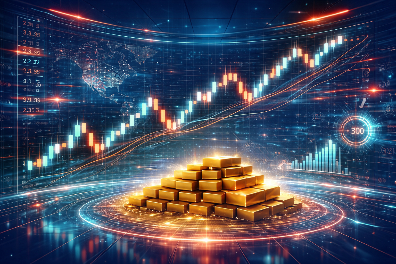 goldbar with candlestick