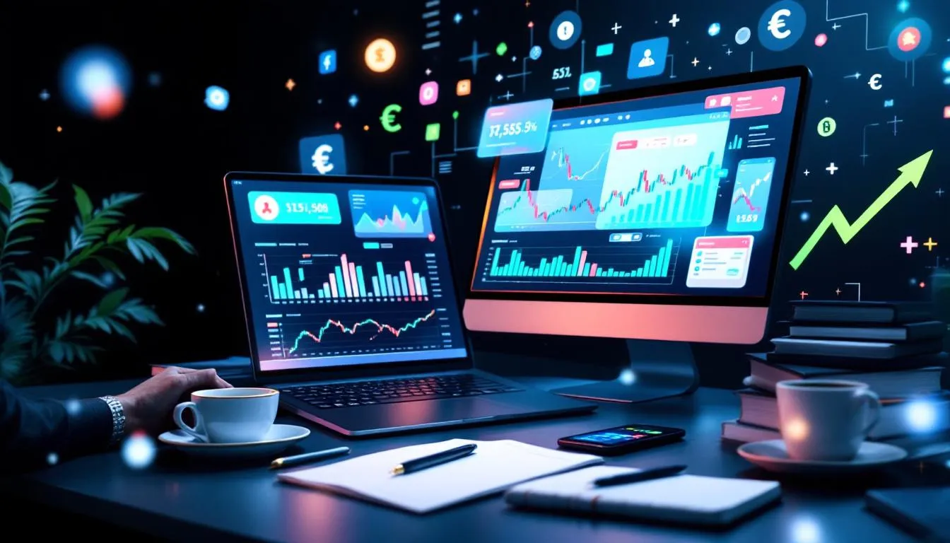 A person starting their forex trading journey with essential tools and knowledge.