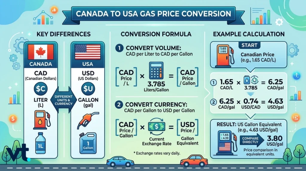 Canada to US Gas Price Conversion