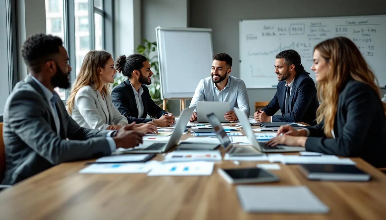 Um grupo de pessoas está reunido, discutindo estratégias financeiras e como negociar no mercado, com foco em trading de criptomoedas e análise de preços. Eles compartilham conhecimentos sobre ativos, riscos e objetivos de negociação, ajudando-se a entender melhor o mundo das finanças.