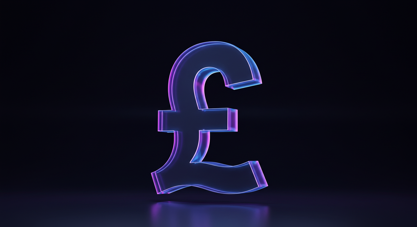 Glowing neon euro symbol (€) in purple and blue tones against a dark background.