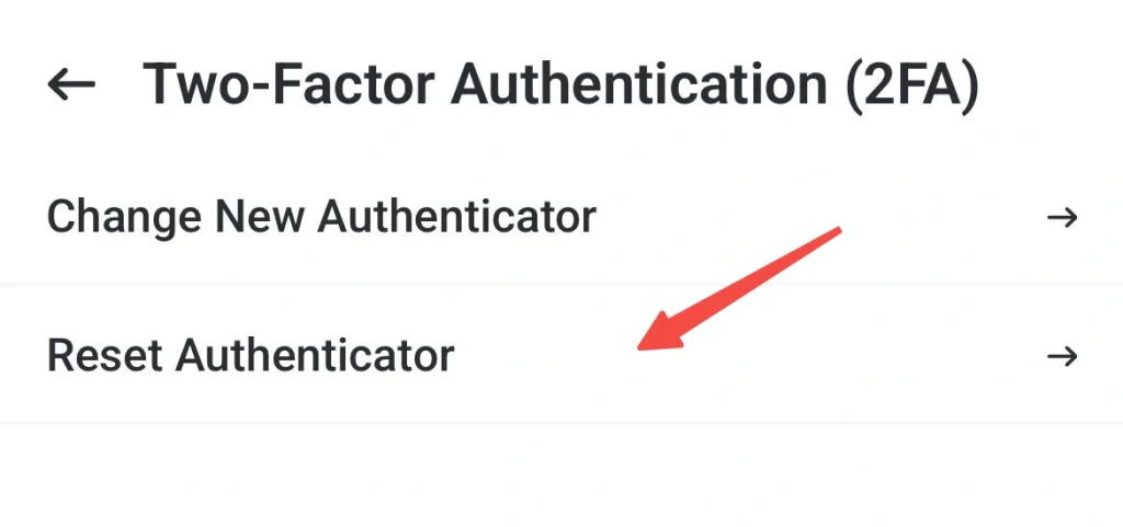 image 18 VT Markets Two Factor Authentication settings screen with options Change New Authenticator and Reset Authenticator