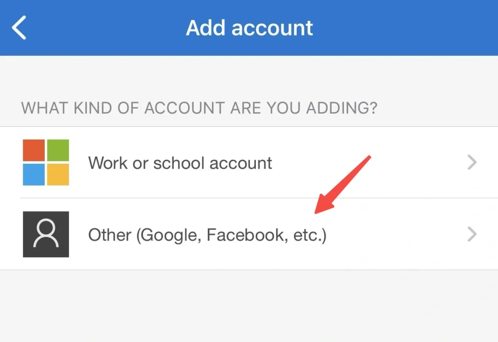 image 3 VT Markets Add account screen with two options Work or school account Other Google Facebook etc