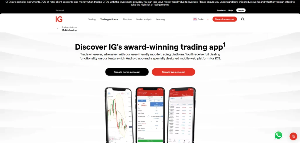 IG Gold Trading App